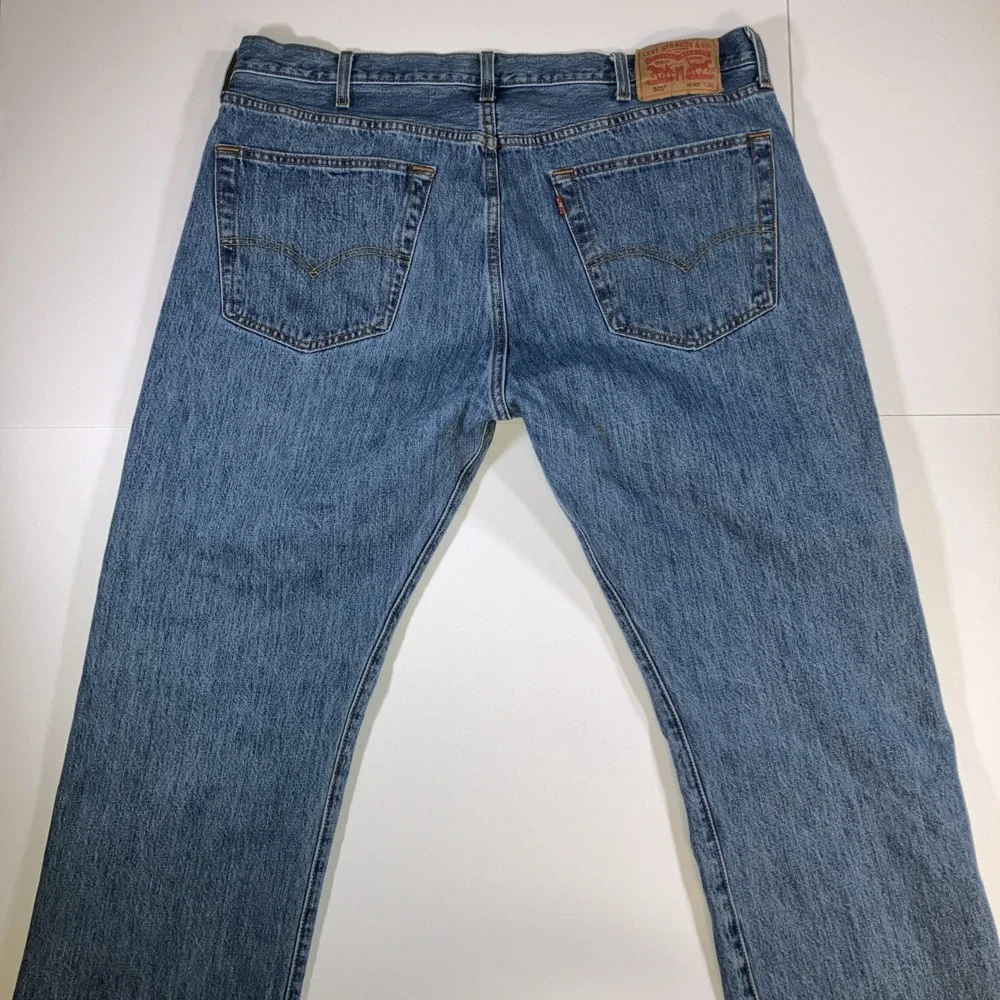Levis 501 Original Jeans Mens 40x30 Medium Wash Button Fly Denim Cotton